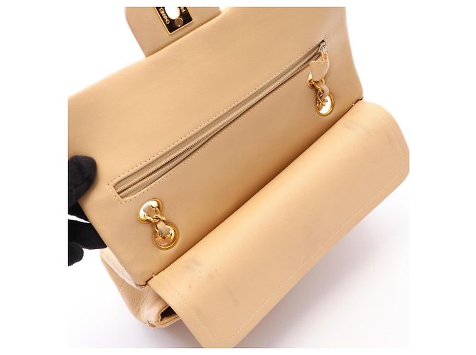 Timeless Chanel Matelassé Double Flap Handtasche Beige - Ansicht 6