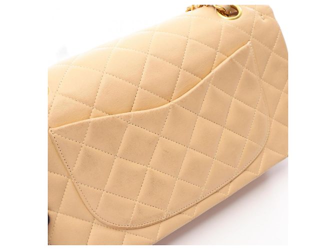 Timeless Chanel Matelassé Double Flap Handtasche Beige - Ansicht 9
