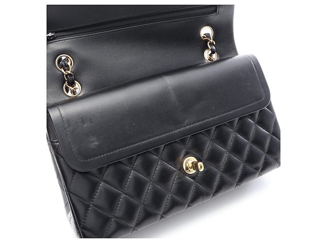 Chanel Matelassé Double Flap Schultertasche Schwarz - Ansicht 6