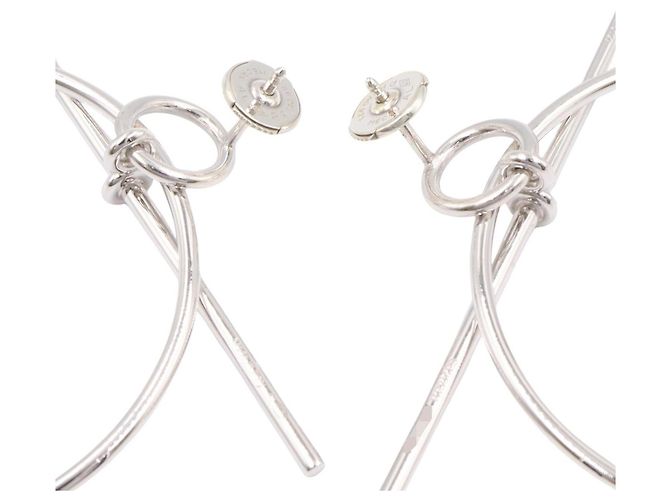Hermès Pendientes Hermes Echappé PM en plata de ley - vista 2