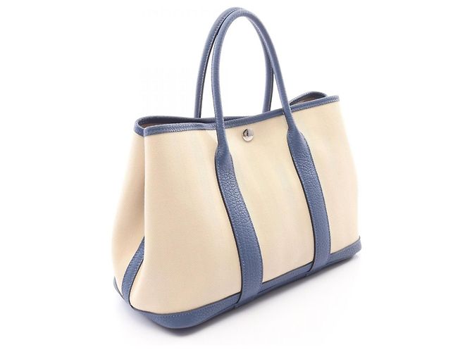 Hermès Borsa Tote Hermes Garden Party TPM Cle Blue Brighton Crudo - vista 2