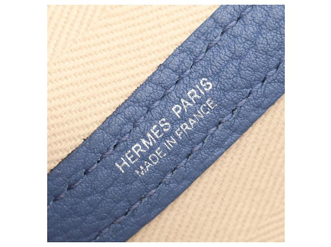 Hermès Borsa Tote Hermes Garden Party TPM Cle Blue Brighton Crudo - vista 4
