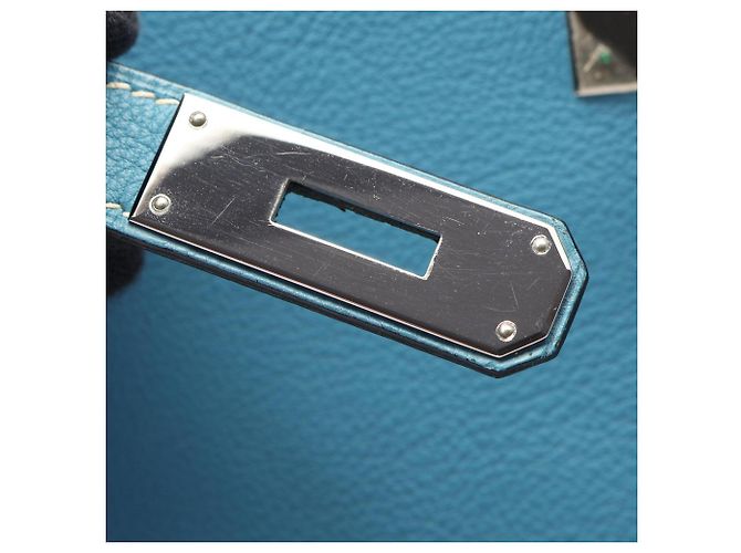 Hermès Zaino/Borsa Hermes Kelly Ad GM in Blue Jean - vista 14