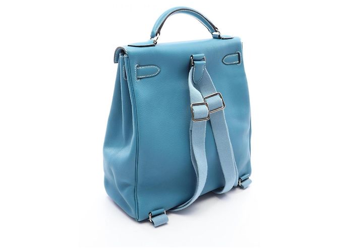 Hermès Zaino/Borsa Hermes Kelly Ad GM in Blue Jean - vista 2