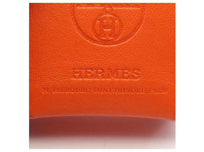 Charm Hermès per borsa in pelle Agneau Milo marrone rosso oro arancio D'oro Arancione - vista 3