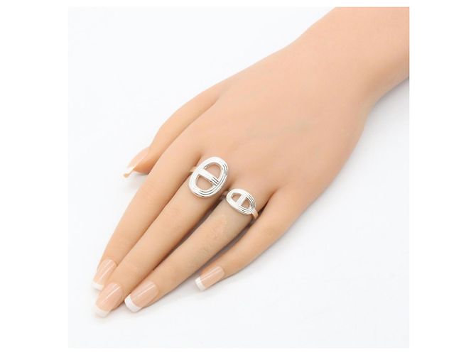 Hermès Hermes Chaine d'Ancre 24 Double Ring Argento - vista 9