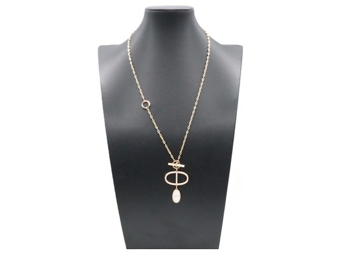 Hermès Collana Hermes Chaine d'Ancre Verso GM Nero Bianco D'oro - vista 6