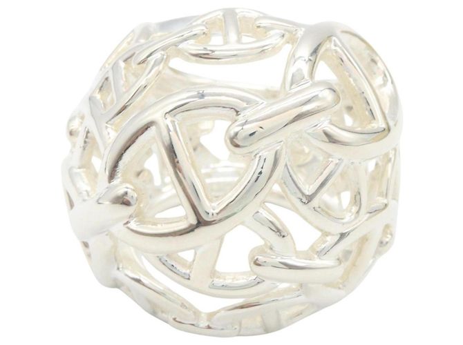 Ring Hermès Anello Hermes Chaine d'Ancre Enchainée TGM Argento - vista 2