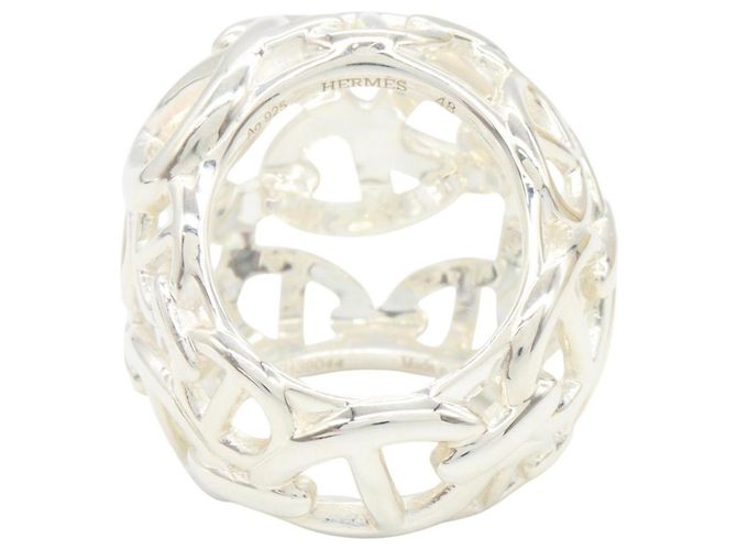 Ring Hermès Anello Hermes Chaine d'Ancre Enchainée TGM Argento - vista 3