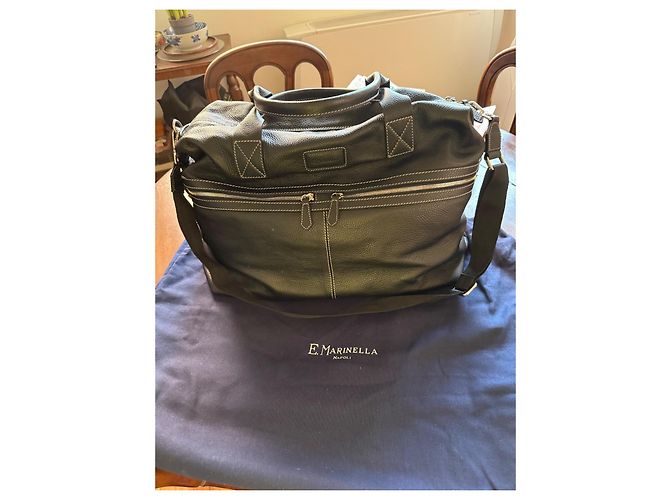 Autre Marque Borsa da Viaggio E. Marinella in Pelle Nera Nero - vista 2