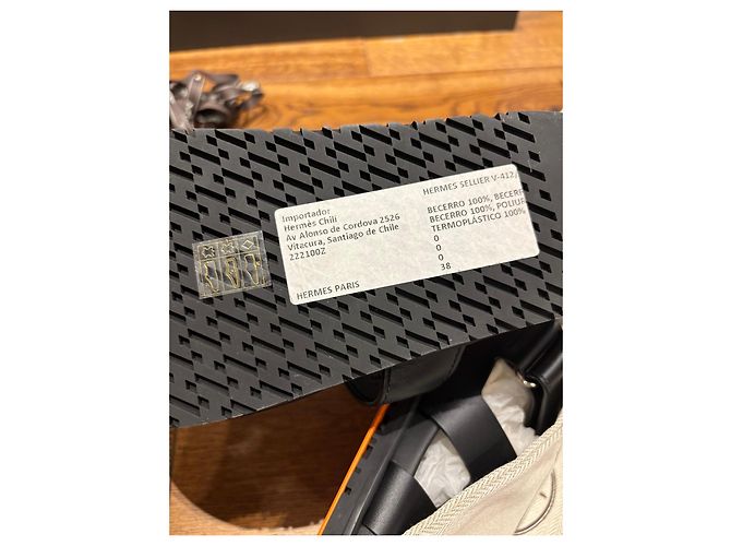 Sandali Hermès Chypre in pelle nera - 38 Nero - vista 6
