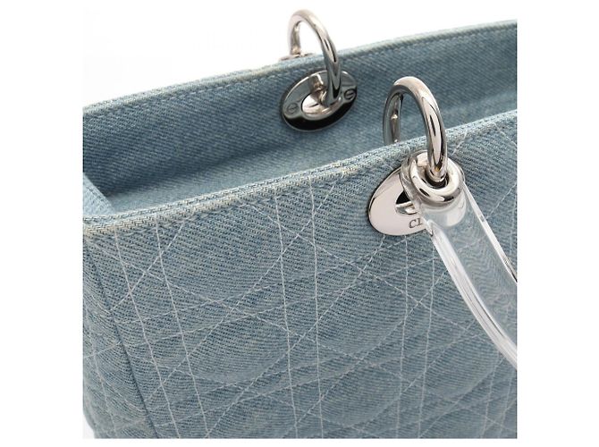 Borsa Christian Dior Lady Large Cannage Denim Blu - vista 10