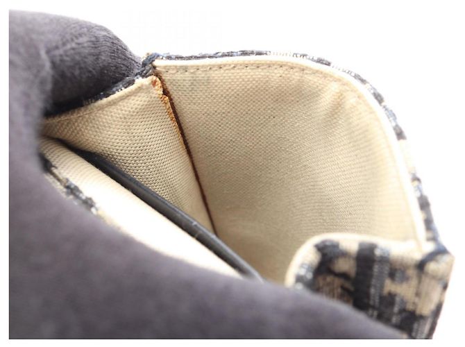Borsa a tracolla Christian Dior Dior Oblique Vertical Saddle Pouch Beige Blu navy - vista 5