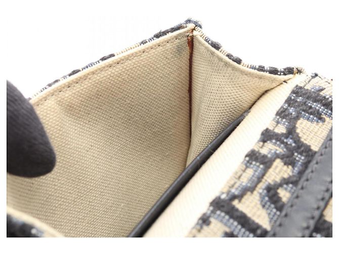 Borsa a tracolla Christian Dior Dior Oblique Vertical Saddle Pouch Beige Blu navy - vista 6