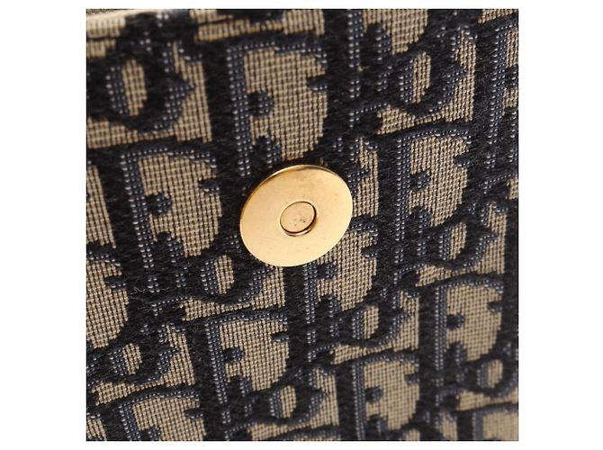 Borsa a tracolla Christian Dior Dior Oblique Vertical Saddle Pouch Beige Blu navy - vista 7