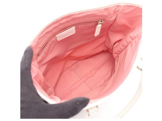 Borsa Tote Christian Dior Dior Trotter Rosa Bianco - vista 3
