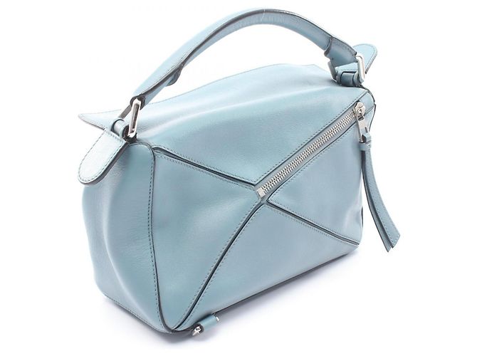 Borsa Loewe Puzzle Small Blu - vista 2