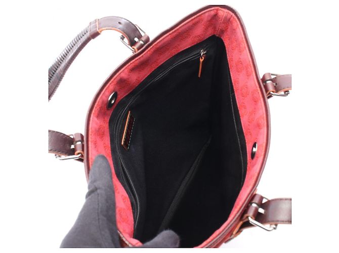 Borsa Tote Loewe Anagram Marrone Rosso - vista 3