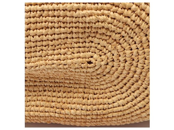 Borsa Loewe Slit in rafia e pelle marrone beige - vista 10