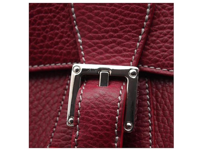 Bolsa de Ombro Loewe Senda em Couro Bordeaux - vista 11