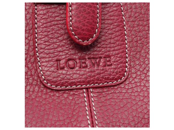 Bolsa de Ombro Loewe Senda em Couro Bordeaux - vista 4