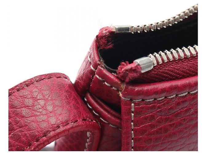 Bolsa de Ombro Loewe Senda em Couro Bordeaux - vista 7