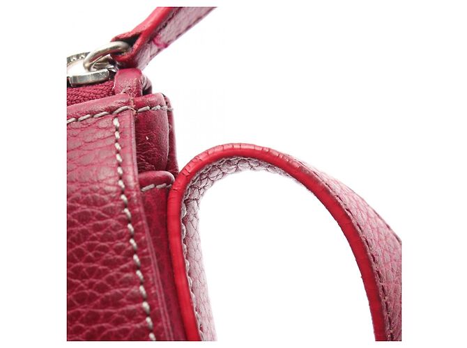 Bolsa de Ombro Loewe Senda em Couro Bordeaux - vista 9