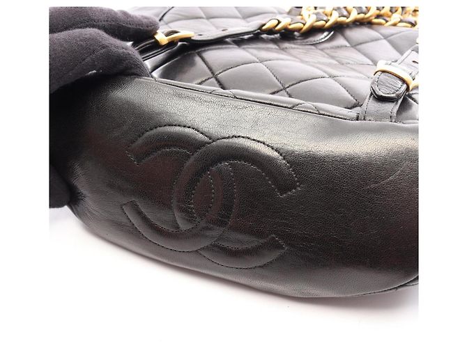 Mochila/Bolso Chanel Matelassé con cierre turnlock y cadena Negro - vista 11