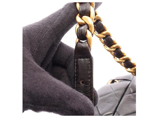 Mochila/Bolso Chanel Matelassé con cierre turnlock y cadena Negro - vista 12
