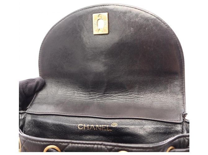 Mochila/Bolso Chanel Matelassé con cierre turnlock y cadena Negro - vista 8