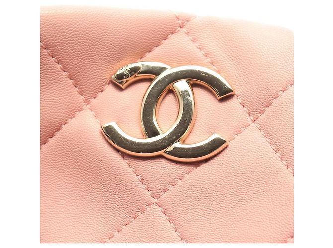 Borsa a mano 2-Way Chanel Matelassé con coulisse in Rosa - vista 9
