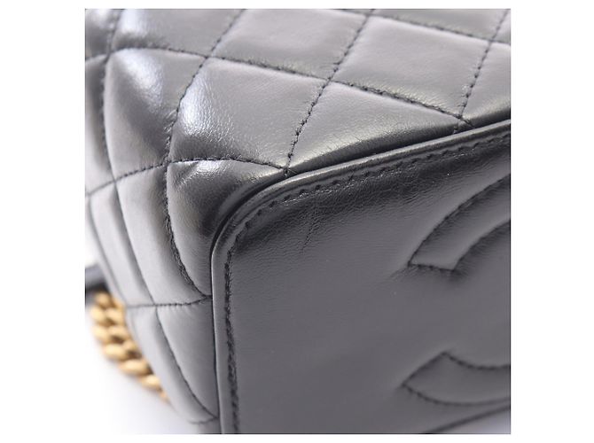 Chanel Matelassé Vanity Schultertasche Schwarz - Ansicht 7