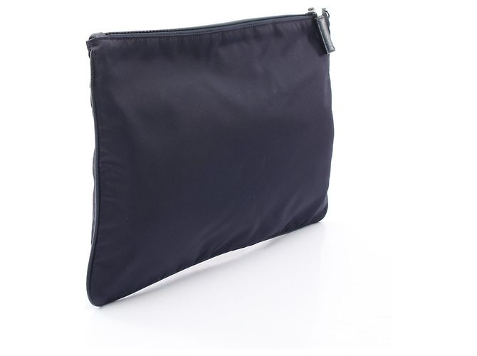 Borsa a pochette Prada TESSUTO+SAFFIANO Blu navy - vista 2