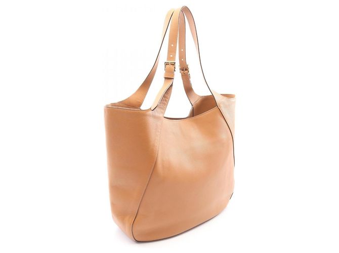 Bolso Tote Prada de piel marrón Castaño - vista 2
