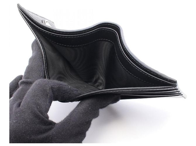 Prada Bi-Fold Leather Bill Wallet Black - view 5