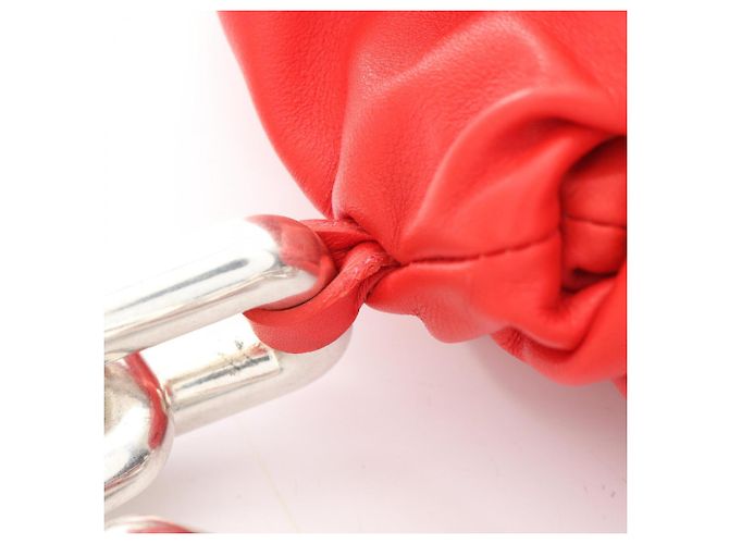 Borsa a mano e a tracolla Pouch in pelle rossa con catena Bottega Veneta Rosso - vista 5