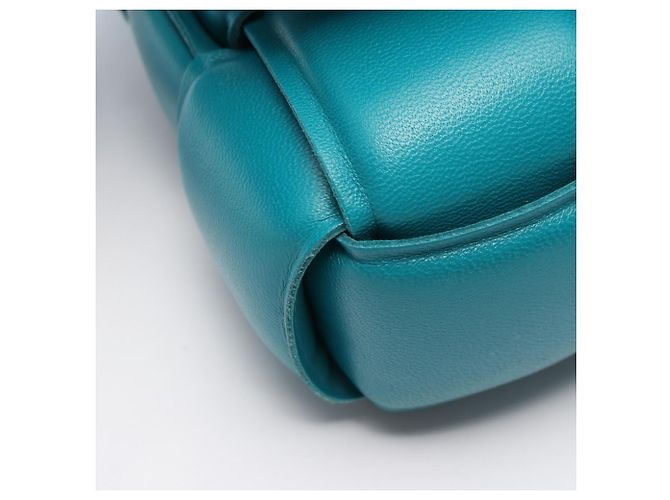 Borsa a tracolla Bottega Veneta Padded Cassette Intrecciato Blu - vista 7