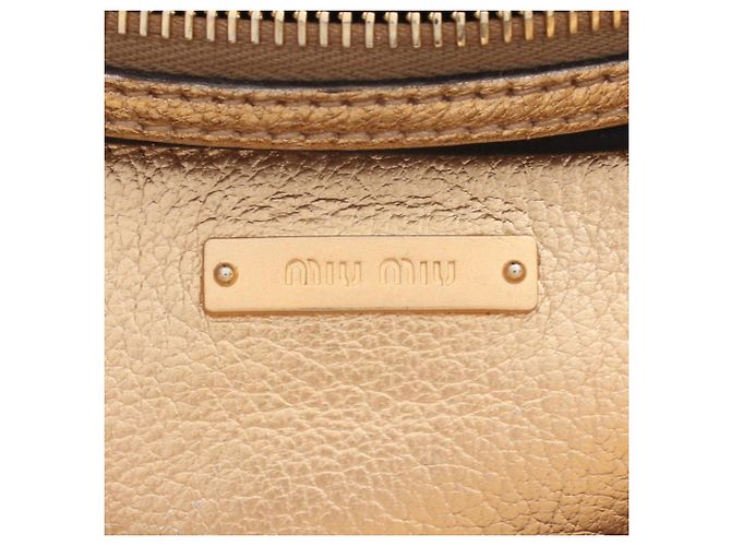 Bolsa Miu Miu em dourado e marfim Cru - vista 4