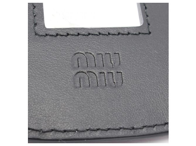 Portachiavi in pelle scamosciata Miu Miu Marrone Nero - vista 3