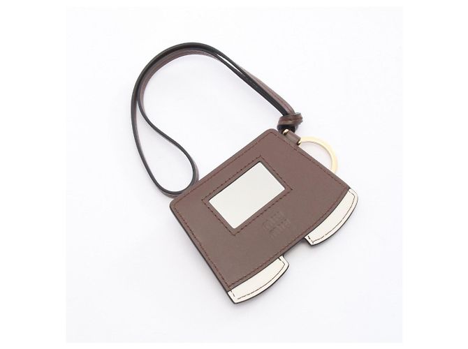 Accessorio Portachiavi Miu Miu Trick Marrone Multicolore Beige - vista 2