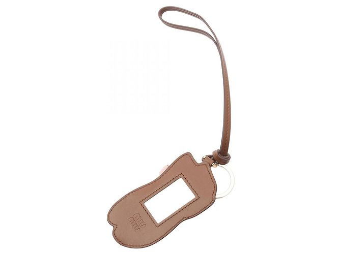 Miu Miu Charm per borsa BULLET in pelle Marrone Rosa - vista 2