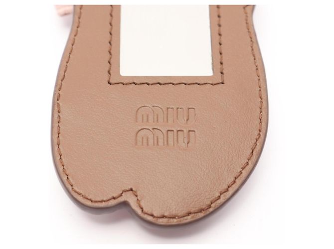 Miu Miu Charm per borsa BULLET in pelle Marrone Rosa - vista 3
