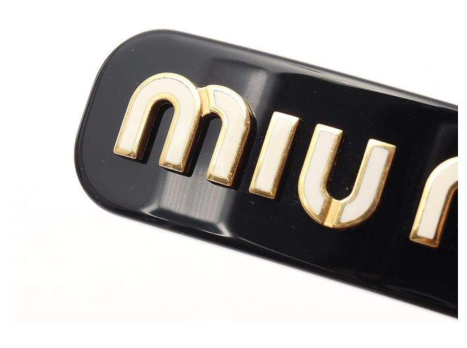 Accesorio Barrette Miu Miu Negro Blanco Dorado - vista 4