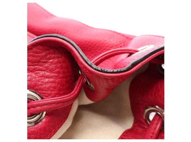 Zaino/Borsa Gucci in pelle rosa con nappa Bamboo - vista 11
