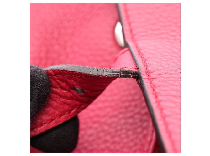 Zaino/Borsa Gucci in pelle rosa con nappa Bamboo - vista 9