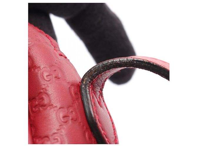 Borsa a tracolla Gucci Bree Guccissima in pelle rossa Rosso - vista 10