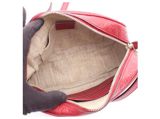 Borsa a tracolla Gucci Bree Guccissima in pelle rossa Rosso - vista 3