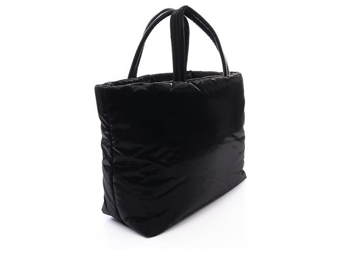 Borsa Tote Puffer ampia in nylon nero Yves Saint Laurent - vista 2