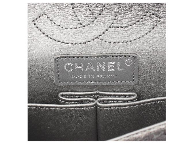 Borsa a tracolla Mini Chanel 2.55 Chevron V-stitch Argento - vista 4