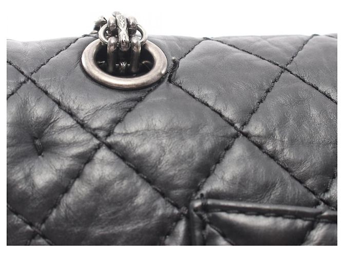 Borsa a tracolla Chanel 2.55 Matelassé Mademoiselle con catena Nero - vista 12